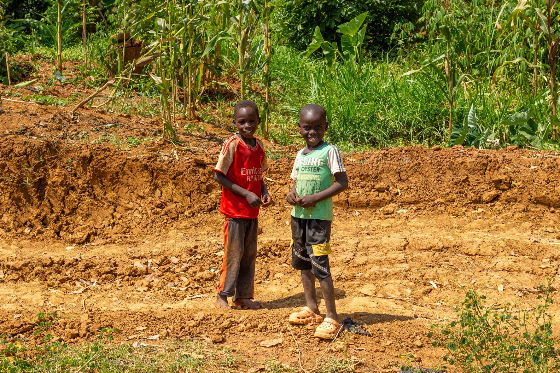 Children in the community surrounding the Burlcore concession
