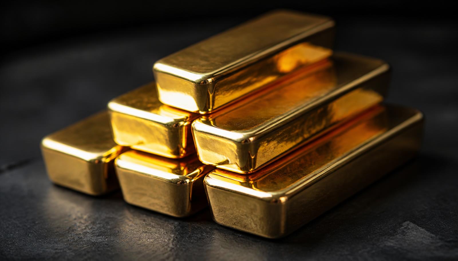 Refined gold bullion bars